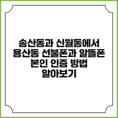 송산동과 신월동에서 용산동 선불폰과 알뜰폰 본인 인증 방법 알아보기
