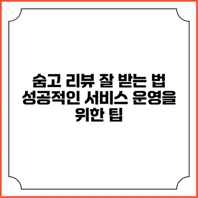 숨고 리뷰 잘 받는 법: 성공적인 서비스 운영을 위한 팁