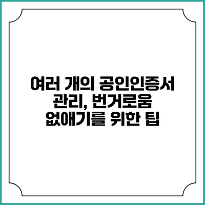 여러 개의 공인인증서 관리, 번거로움 없애기를 위한 팁
