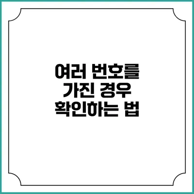 여러 번호를 가진 경우 확인하는 법