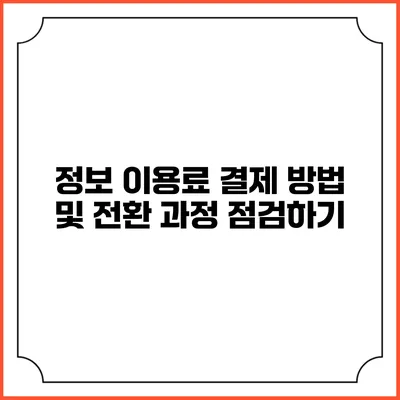 정보 이용료 결제 방법 및 전환 과정 점검하기
