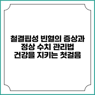 철결핍성 빈혈의 증상과 정상 수치 관리법: 건강을 지키는 첫걸음