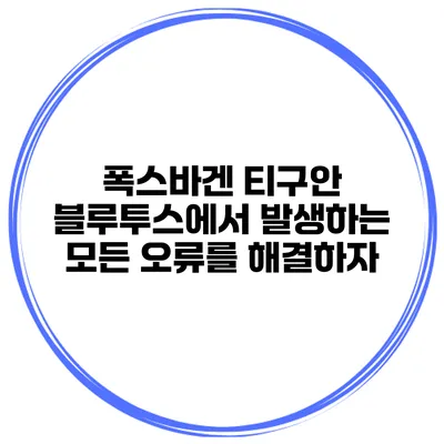 폭스바겐 티구안 블루투스에서 발생하는 모든 오류를 해결하자